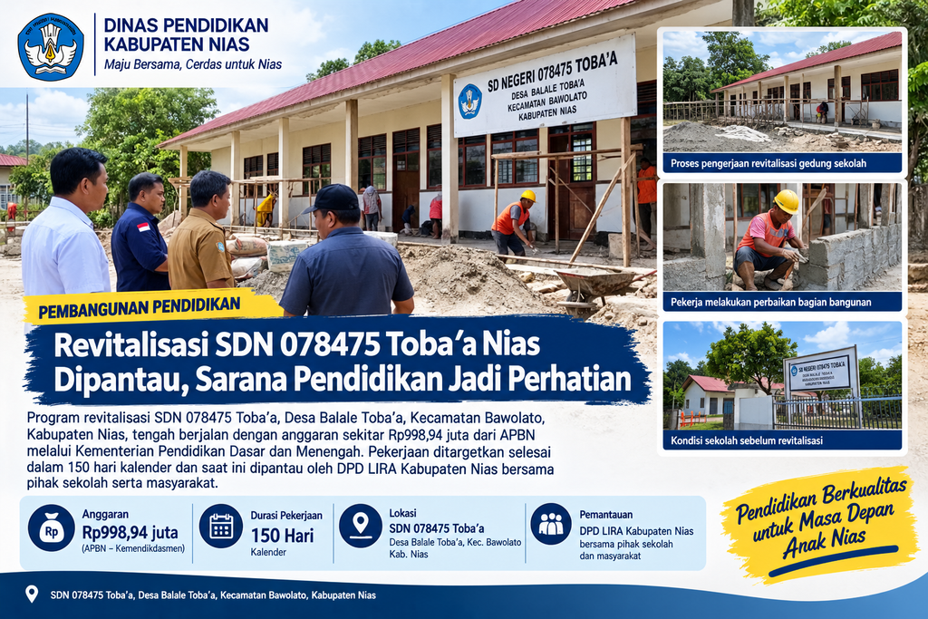 Revitalisasi SDN 078475 Toba’a Nias Dipantau, Sarana Pendidikan Jadi Perhatian