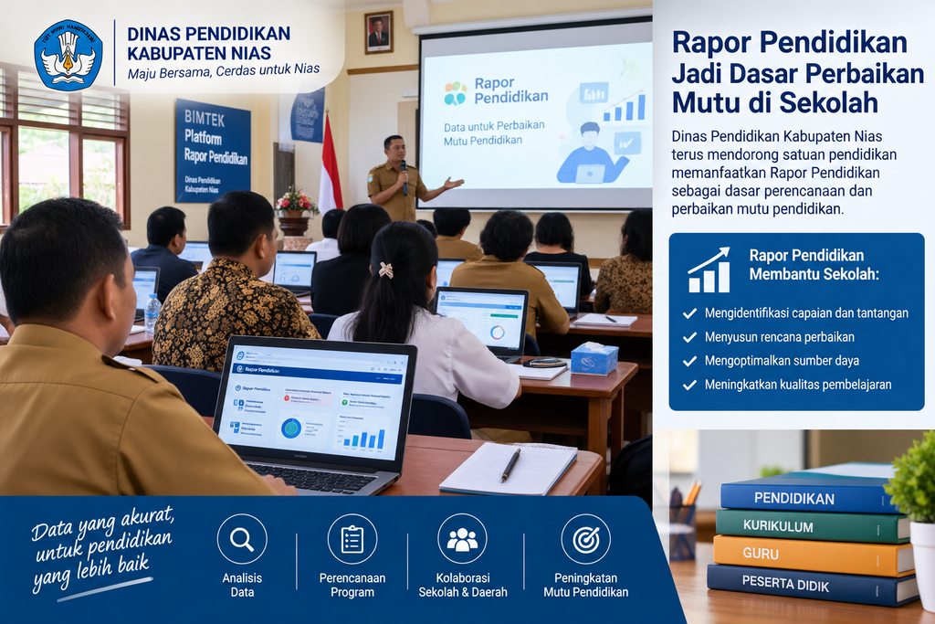 Dinas Pendidikan Kabupaten Nias Dorong Sekolah Gunakan Rapor Pendidikan sebagai Dasar Perbaikan Mutu